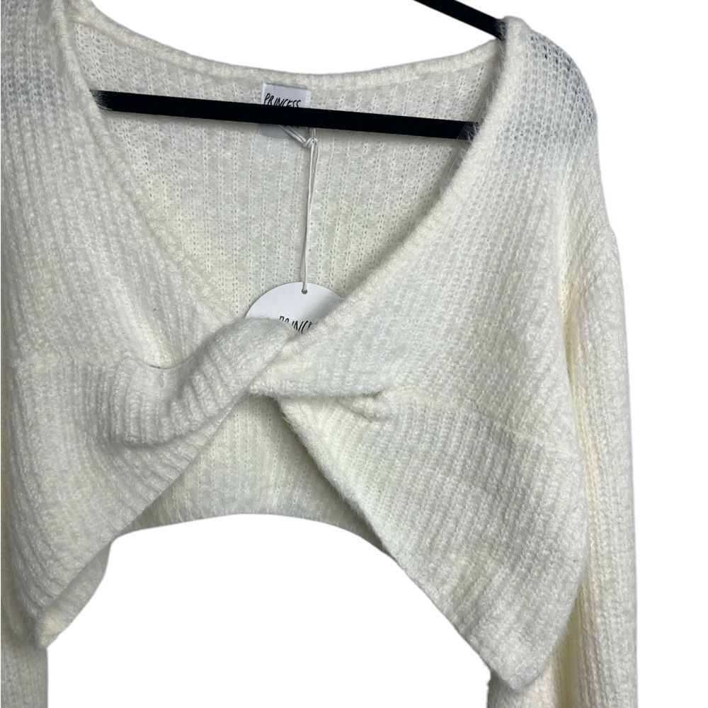 Princess Polly The Henrik Cropped Sweater White Size 4